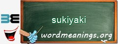 WordMeaning blackboard for sukiyaki